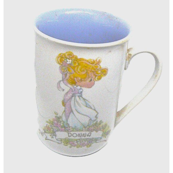 Vintage 1990 Enesco Precious Moments Donna Mug With Floral Design & Poem - Picture 1 of 6